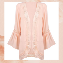Load image into Gallery viewer, Light Pink Summer Bell Sleeve Kimono Large
