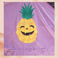 Carregue a imagem no visualizador da Galeria, LuLaRoe Purple Halloween Pineapple Hoodie Sweatshirt (Pre-Loved) XL
