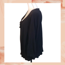 Load image into Gallery viewer, Maurice&#39;s Black 3/4 Sleeve Button Front Cardigan 3X (Pre-Loved)
