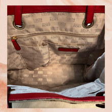 Load image into Gallery viewer, Michael Kors Gold Tan Red Signature Tote Bag (Pre-loved) Large
