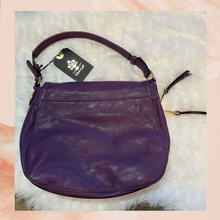 Load image into Gallery viewer, Moda Luxe Eggplant Purple Crossbody Satchel Purse NWT Large
