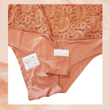 Load image into Gallery viewer, Peach Sheer Puff Sleeve Bodysuit Medium
