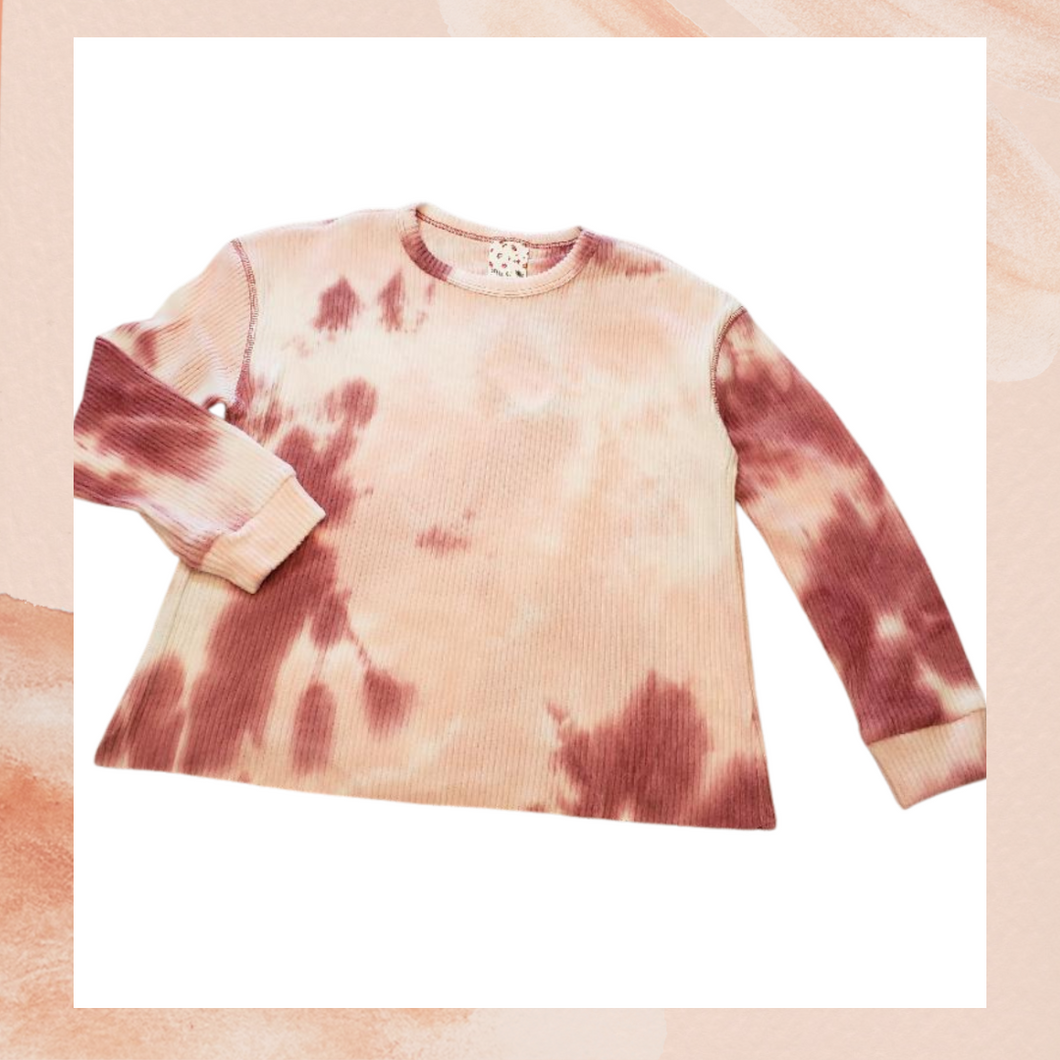 Pink Tie-Dye Soft Ribbed Sweater Girls (M)