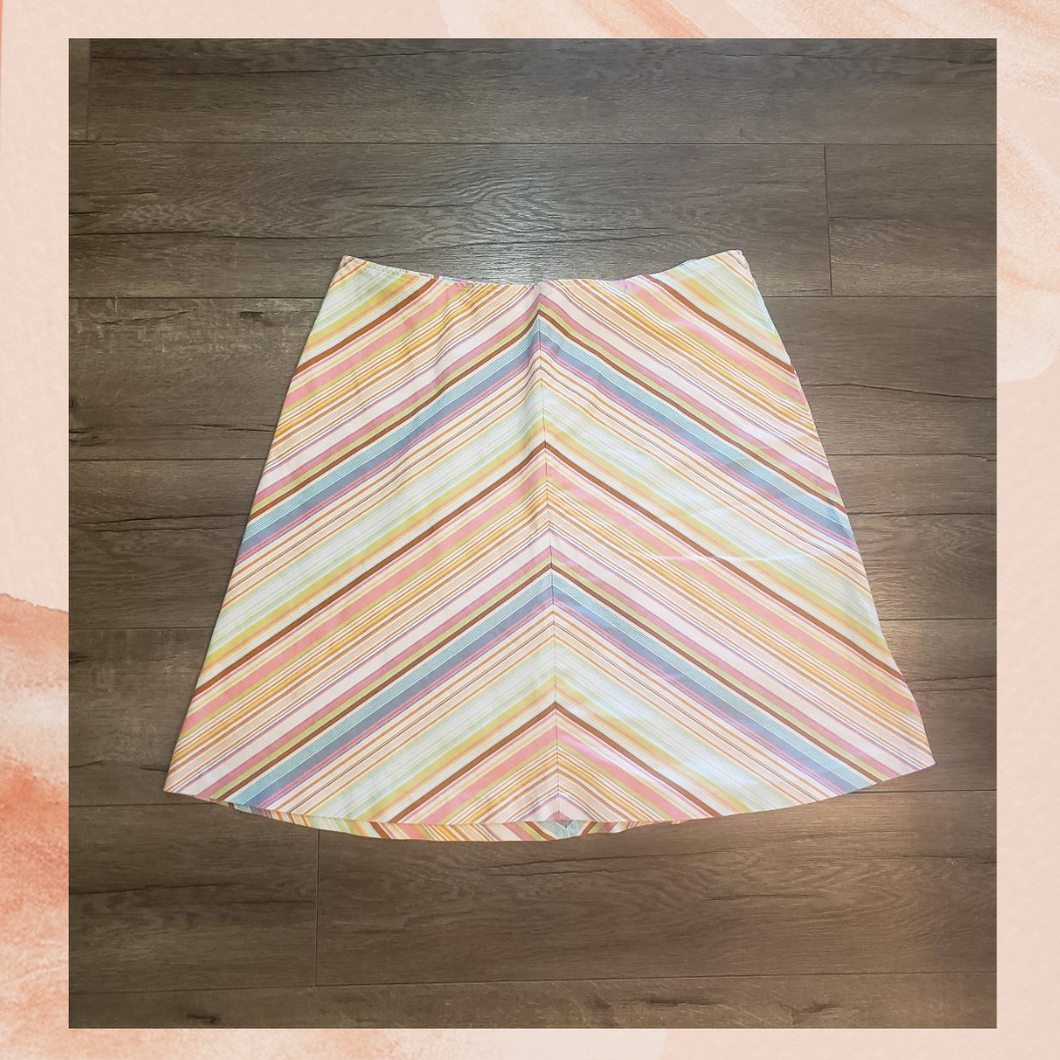 Rainbow Striped Pull-On Skirt (Pre-Loved) Size 16