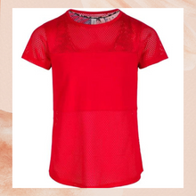 Load image into Gallery viewer, Red Girl&#39;s Mesh Jersey Performance Tee W/ Sports Bra Small 7-8

