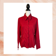 Cargue la imagen en el visor de la galería, Red Long Sleeve Button-Down Dress Shirt (Pre-Loved) Size 16
