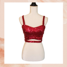 Load image into Gallery viewer, Red Sequin Sweetheart Bustier Medium (Pre-Loved)
