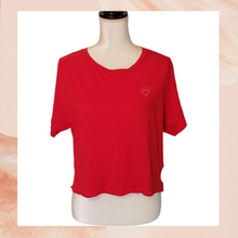 Load image into Gallery viewer, Romantic Red DM Me Crop Tee Small
