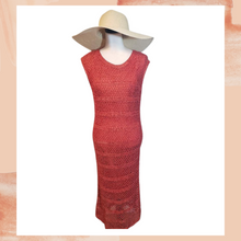Load image into Gallery viewer, J. Mangnin Vintage Rust Crochet Net Shift Dress (Pre-Loved)
