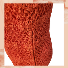 Carregue a imagem no visualizador da Galeria, J. Mangnin Vintage Rust Crochet Net Shift Dress (Pre-Loved)
