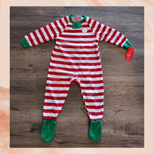 Load image into Gallery viewer, Santa&#39;s Little Helper Full Zip Footy Pajama Jumpsuit 18 Months
