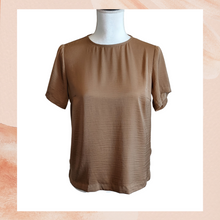 Load image into Gallery viewer, Satin Gold Brown Blouse XS

