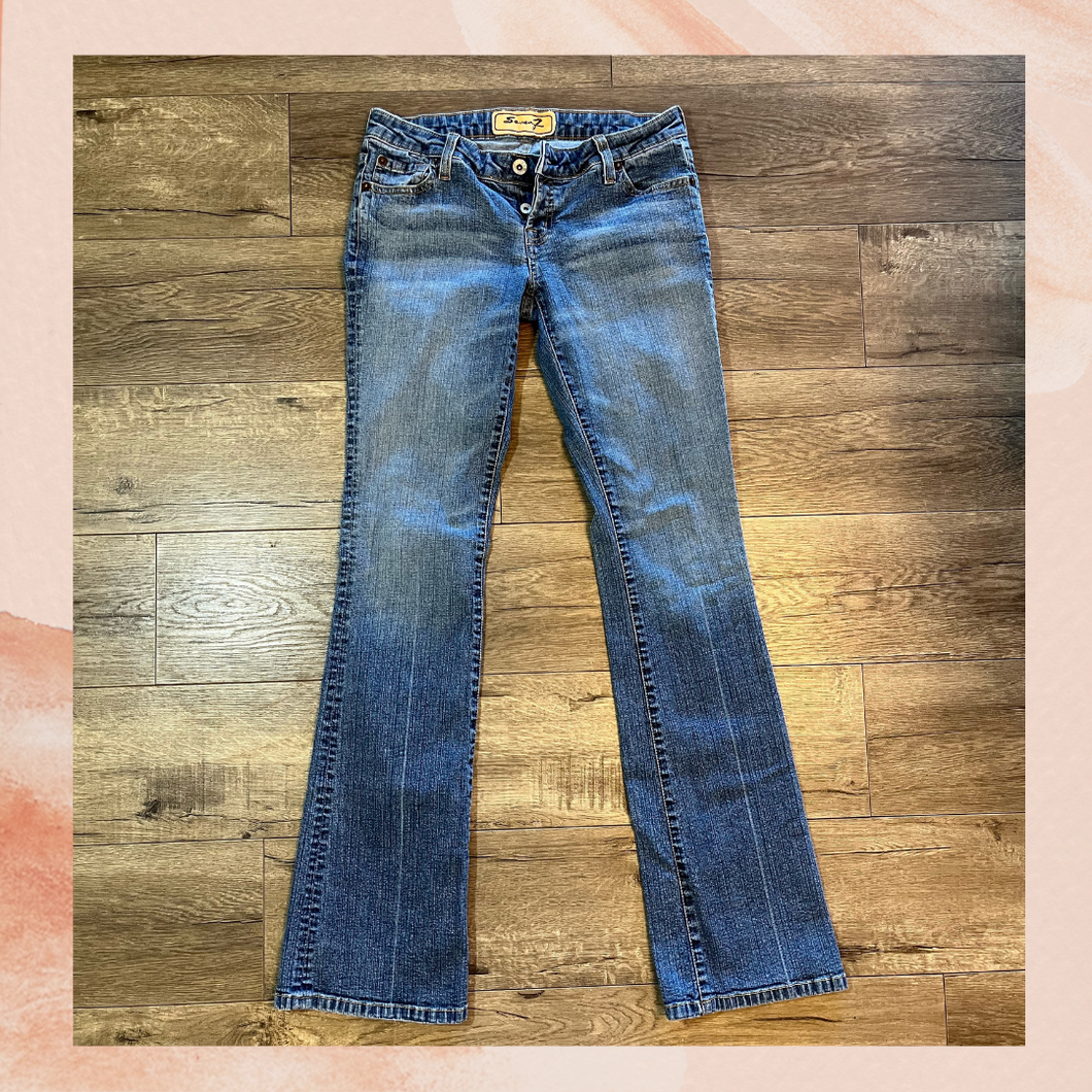 Seven7 Med Wash Low-Rise Bootcut Jeans (Pre-Loved) W30