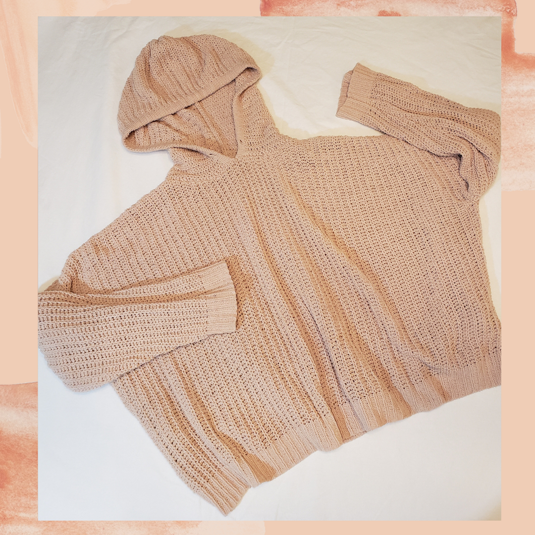 Sky And Sparrow Blush Soft Knit Cropped Hoodie XL (Pre-Loved)