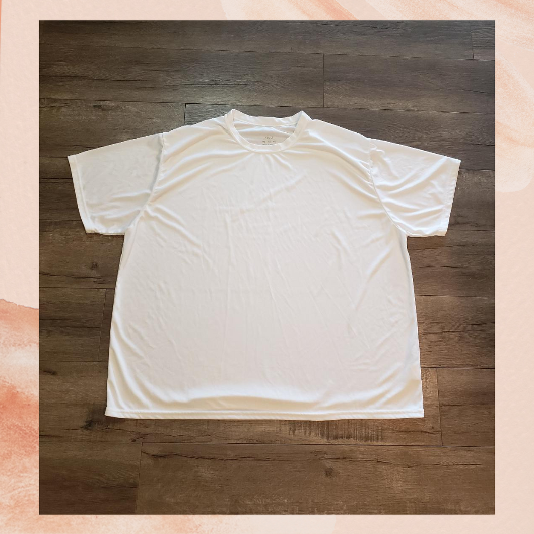 Solid White Moisture Management T-Shirt 4XL