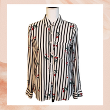 Load image into Gallery viewer, Stripes &amp; Cherries Button Down Shirt Medium (Pre-Loved)
