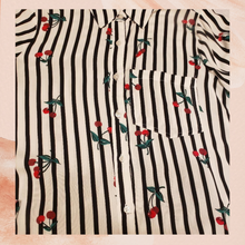 Carregue a imagem no visualizador da Galeria, Stripes &amp; Cherries Button Down Shirt Medium (Pre-Loved)
