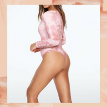 Load image into Gallery viewer, VS PINK Marble Pink Long Sleeve Bodysuit Medium
