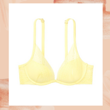 Load image into Gallery viewer, Victoria&#39;s Secret Yellow Lace Incredible Plunge Bra 32DDD
