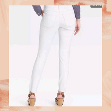 Load image into Gallery viewer, White Destroyed Mid Rise Skinny Jeans 4/27
