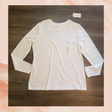 Load image into Gallery viewer, White Long Sleeve Ribbed Tee XXL
