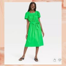 Laden Sie das Bild in den Galerie-Viewer. Who What Wear Green Waist Tie Midi Dress XS
