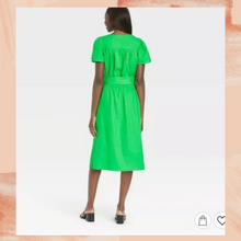 Load image into Gallery viewer, Who What Wear Green Waist Tie Midi Dress XS
