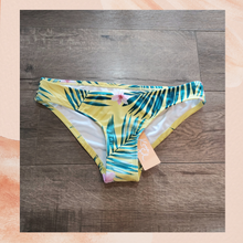 Load image into Gallery viewer, Yellow Tropical Print Hipster Bikini Swim Bottoms Medium
